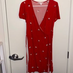 POPSUGAR casual red wrap dress